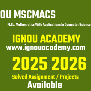 IGNOU MSCMACS SOLVED ASSIGNMENT 2025 2026
